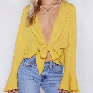 Nasty Gal Knot Bothered Tie Blouse